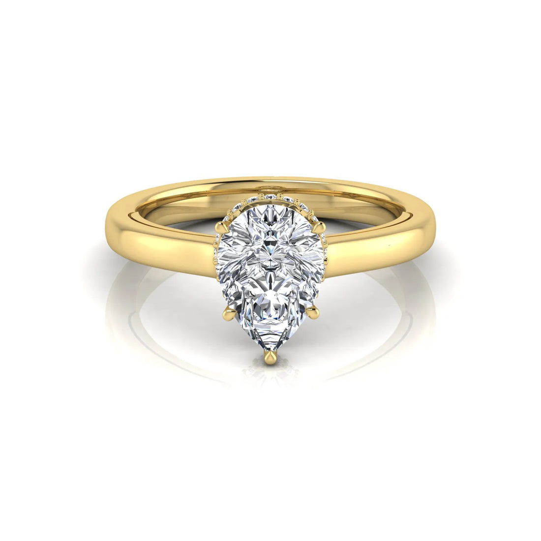 OctaPearl 2 ct Pear Halo Lab Grown Diamond Engagement Ring