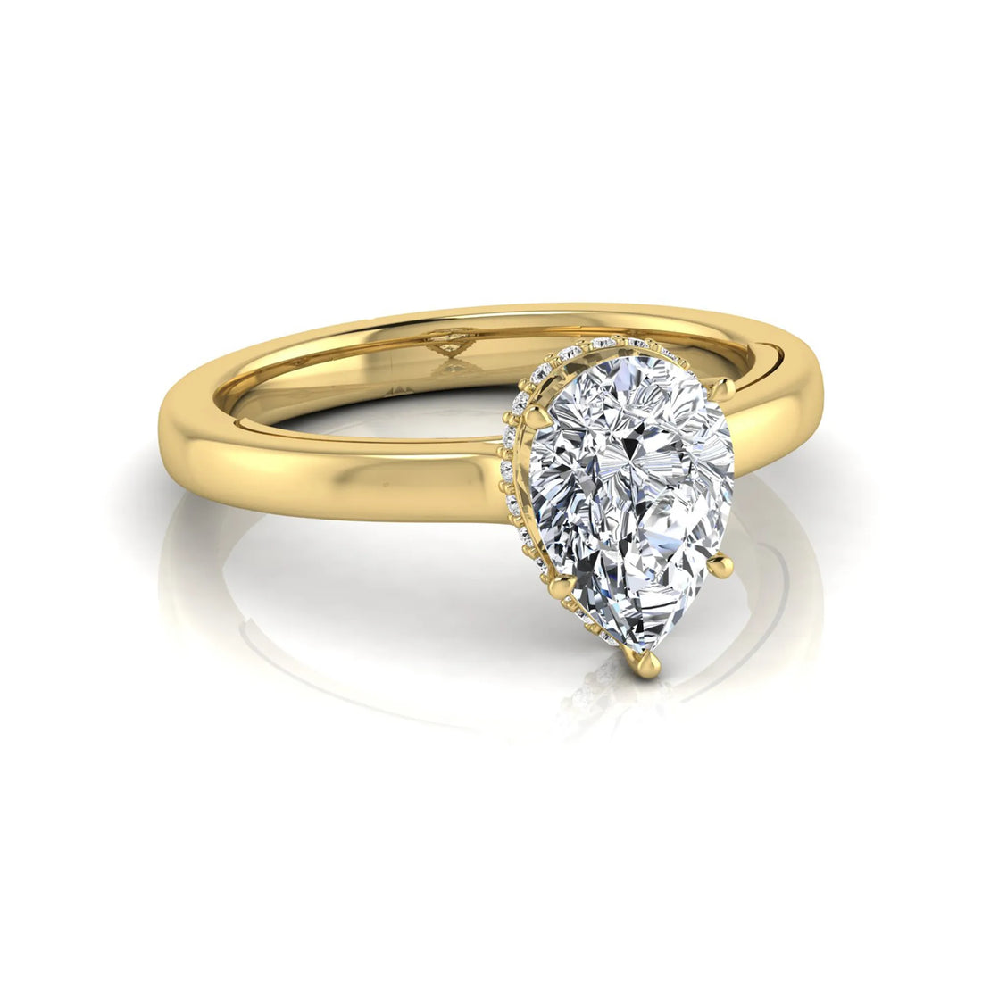 OctaPearl 2 ct Pear Halo Lab Grown Diamond Engagement Ring