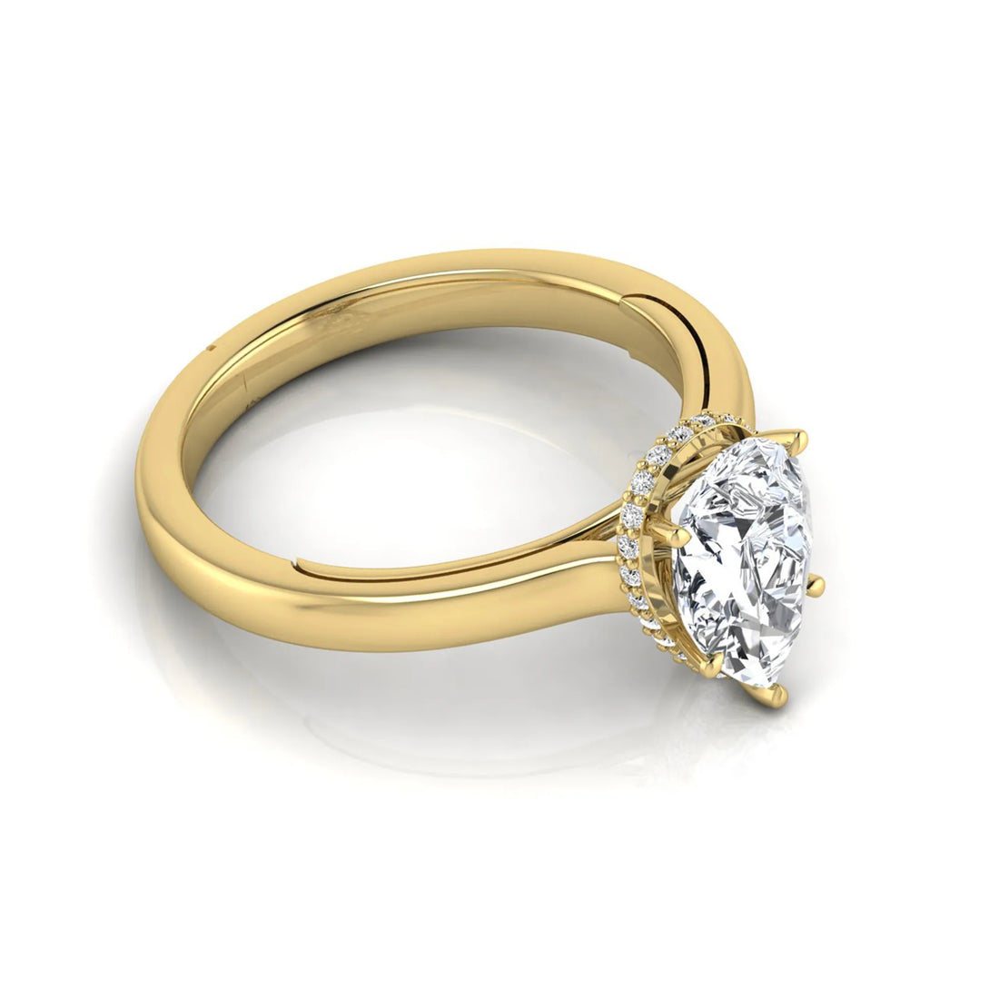 OctaPearl 2 ct Pear Halo Lab Grown Diamond Engagement Ring