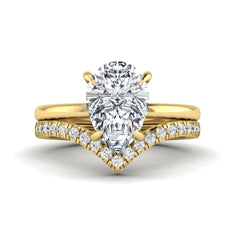 OctaPearl 3 ct Pear Hidden Halo Solitaire Lab Grown Diamond Bridal Ring Set