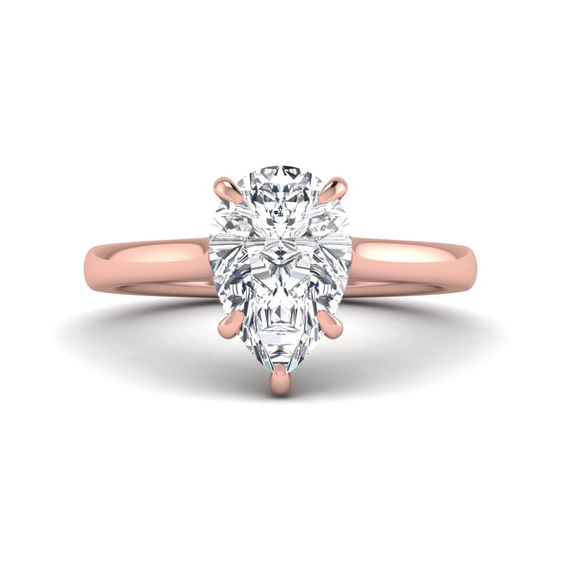 OctaPearl 3 ct Pear Lab Grown Diamond Solitaire Engagement Ring