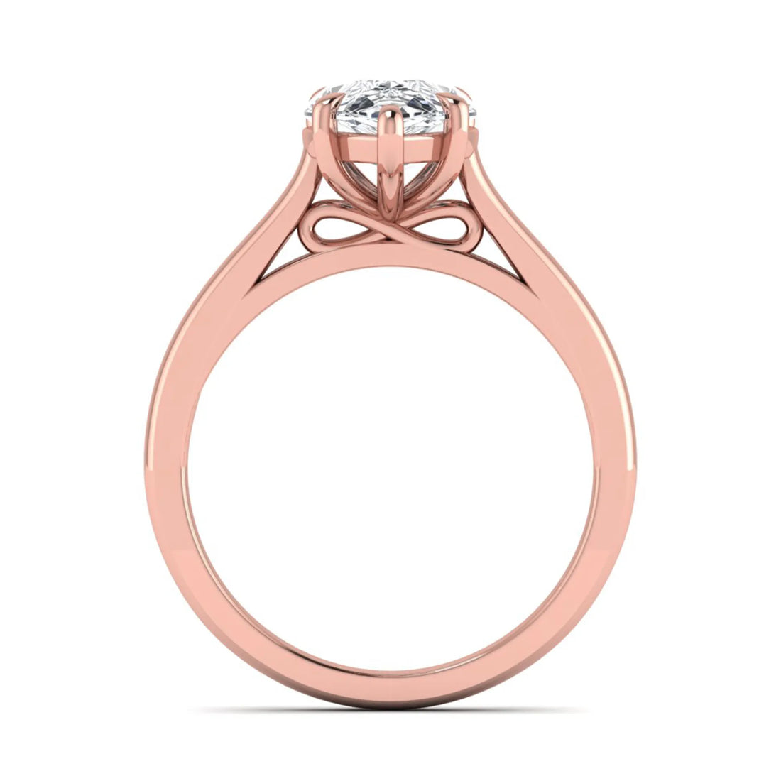OctaPearl 3 ct Pear Lab Grown Diamond Solitaire Engagement Ring