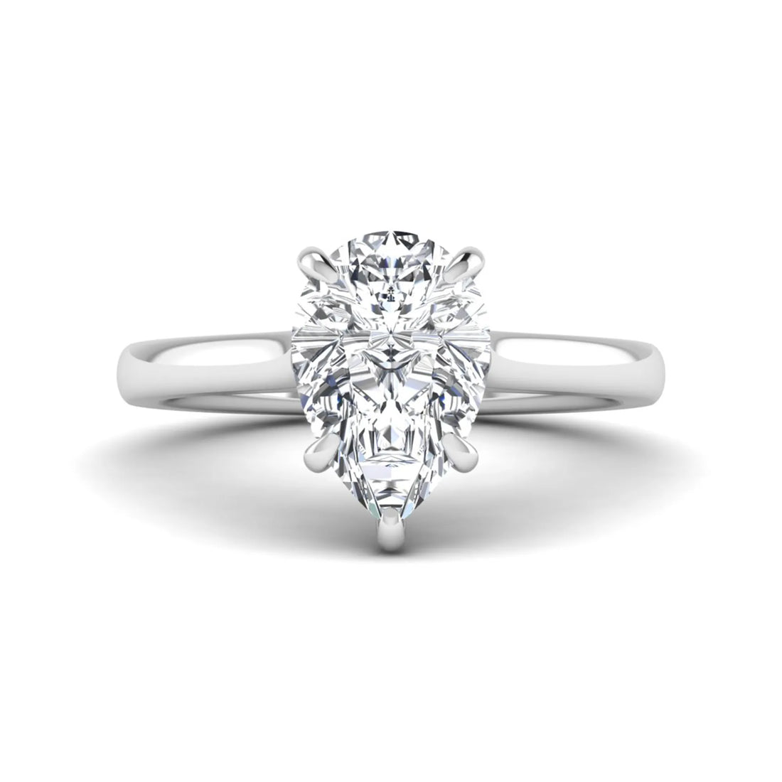 OctaPearl 3 ct Pear Lab Grown Diamond Solitaire Engagement Ring