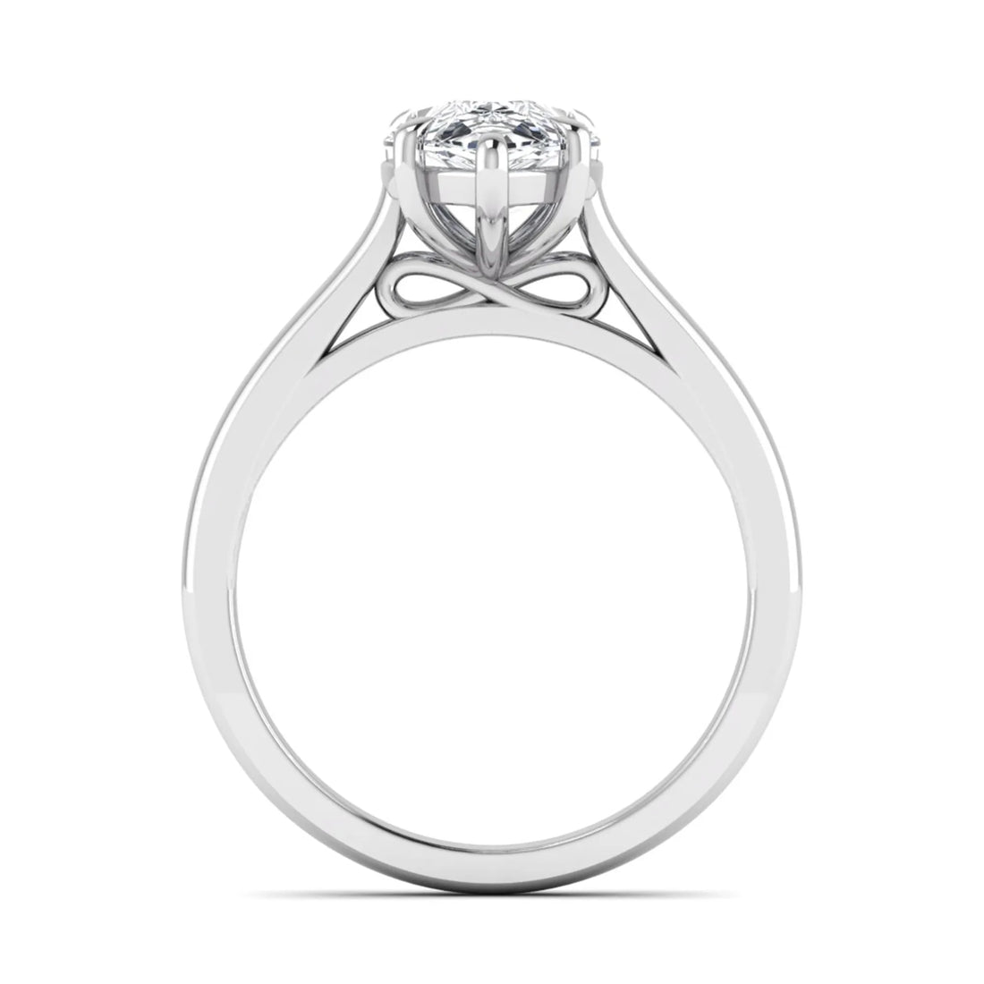 OctaPearl 3 ct Pear Lab Grown Diamond Solitaire Engagement Ring