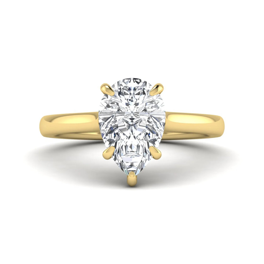 OctaPearl 3 ct Pear Lab Grown Diamond Solitaire Engagement Ring