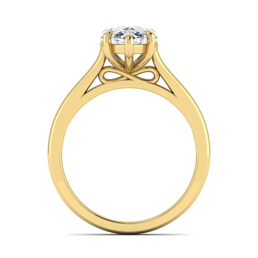 OctaPearl 3 ct Pear Lab Grown Diamond Solitaire Engagement Ring