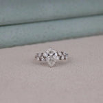 2.50 CT Pear Moissanite Pave Engagement Ring | OctaPearl