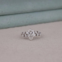 2.50 CT Pear Moissanite Pave Engagement Ring | OctaPearl