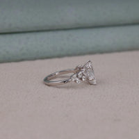 2.50 CT Pear Moissanite Pave Engagement Ring | OctaPearl