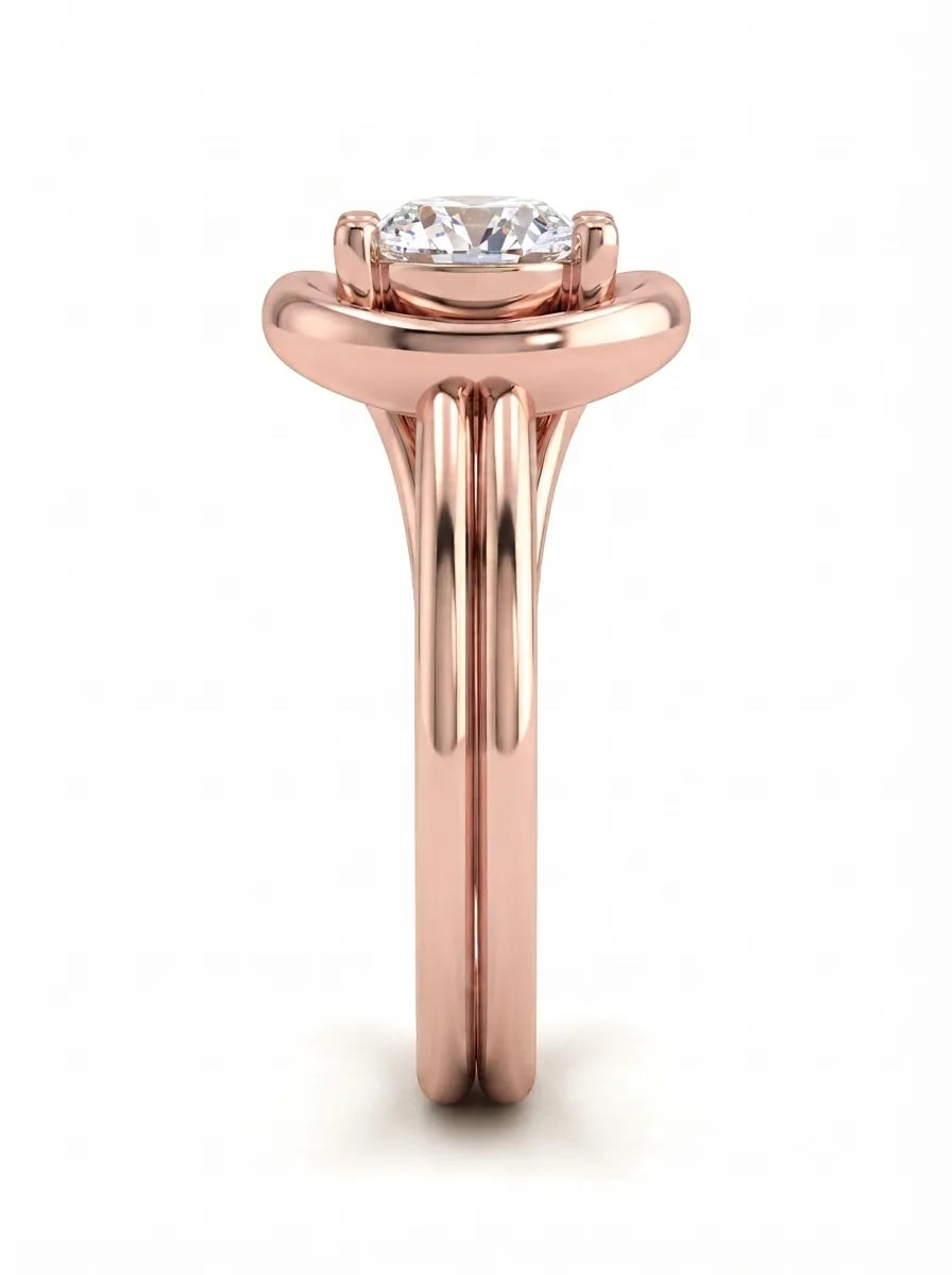 OctaPearl 1 ct Pear Open Frame Solitaire Lab Grown Diamond Engagement Ring