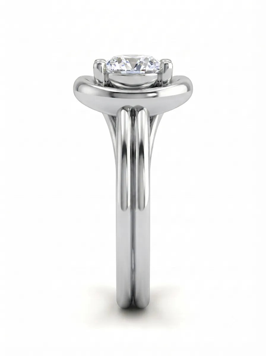 OctaPearl 1 ct Pear Open Frame Solitaire Lab Grown Diamond Engagement Ring