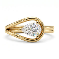 OctaPearl 1 ct Pear Open Frame Solitaire Lab Grown Diamond Engagement Ring