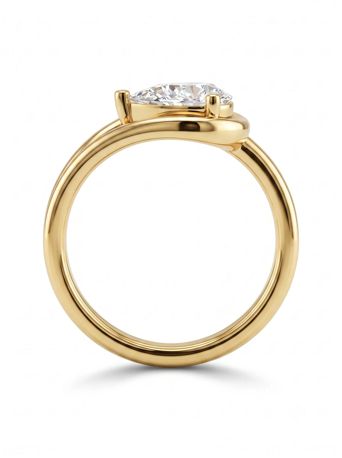 OctaPearl 1 ct Pear Open Frame Solitaire Lab Grown Diamond Engagement Ring