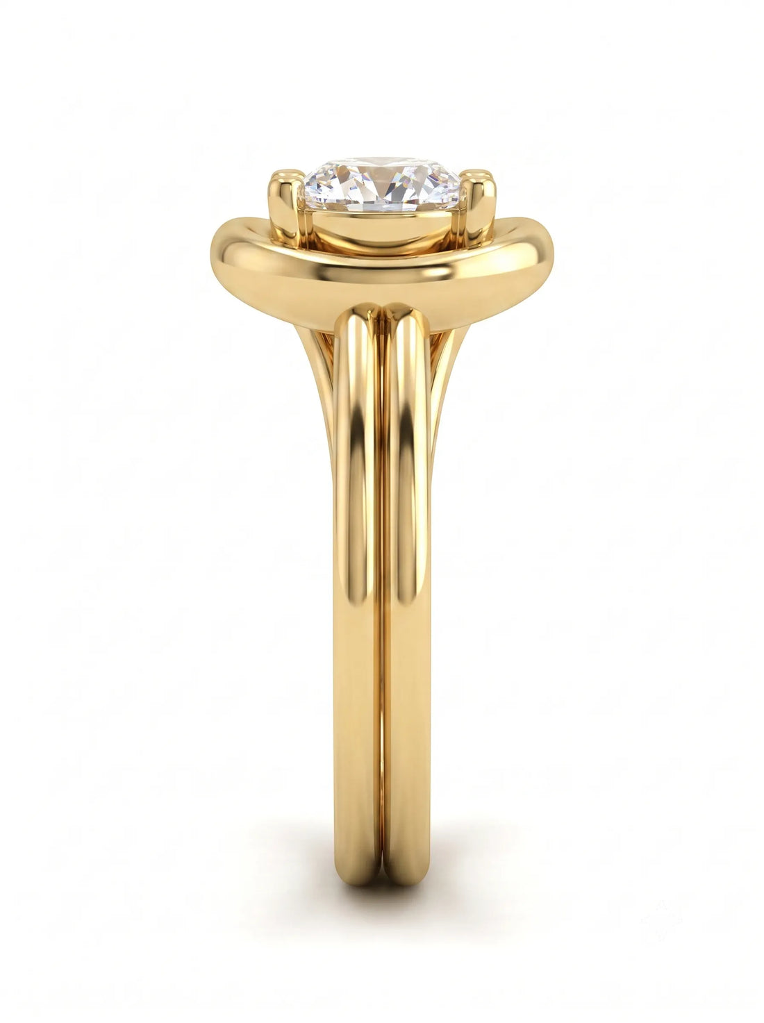OctaPearl 1 ct Pear Open Frame Solitaire Lab Grown Diamond Engagement Ring