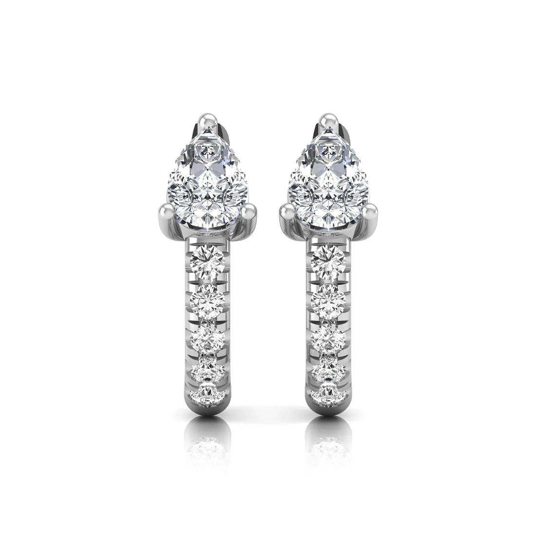 OctaPearl Pear Pavé Lab Grown Diamond Huggie Hoop Earrings