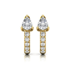 OctaPearl Pear Pavé Lab Grown Diamond Huggie Hoop Earrings - alternate view