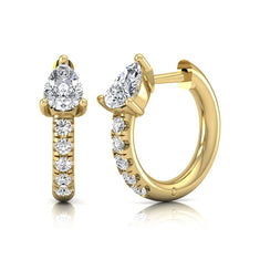 OctaPearl Pear Pavé Lab Grown Diamond Huggie Hoop Earrings