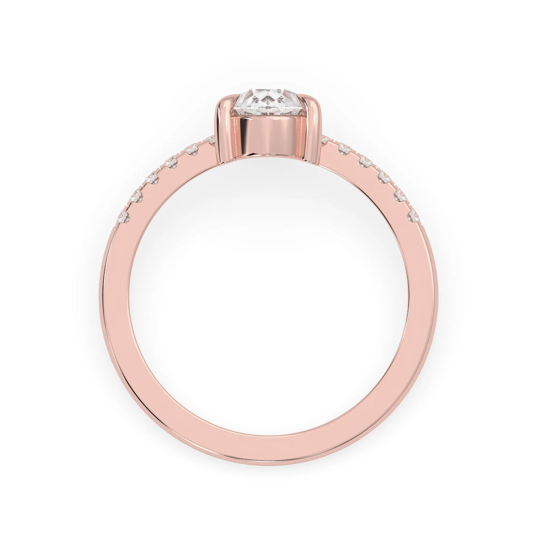OctaPearl 1.5 ct Pear Lab Grown Diamond Pavé Engagement Ring