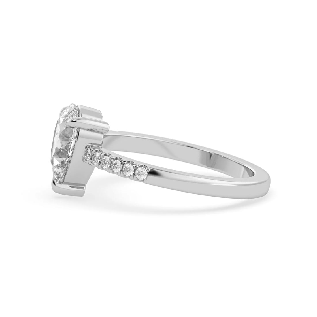 OctaPearl 1.5 ct Pear Lab Grown Diamond Pavé Engagement Ring