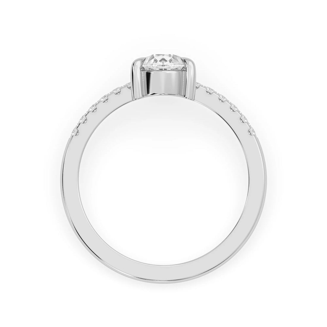 OctaPearl 1.5 ct Pear Lab Grown Diamond Pavé Engagement Ring