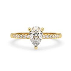 OctaPearl 1.5 ct Pear Lab Grown Diamond Pavé Engagement Ring