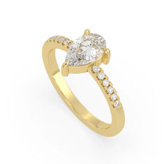 OctaPearl 1.5 ct Pear Lab Grown Diamond Pavé Engagement Ring - alternate view