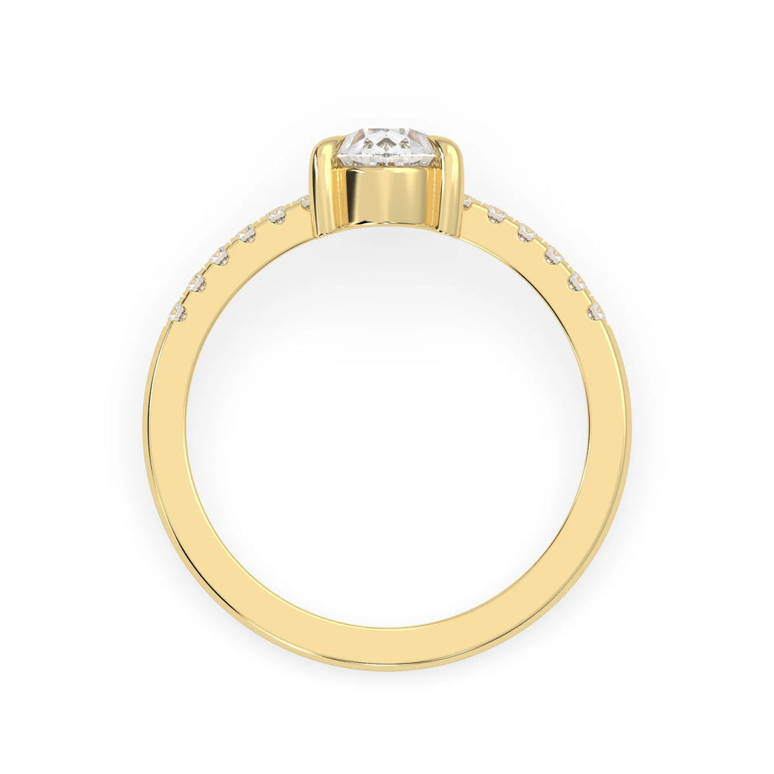 OctaPearl 1.5 ct Pear Lab Grown Diamond Pavé Engagement Ring