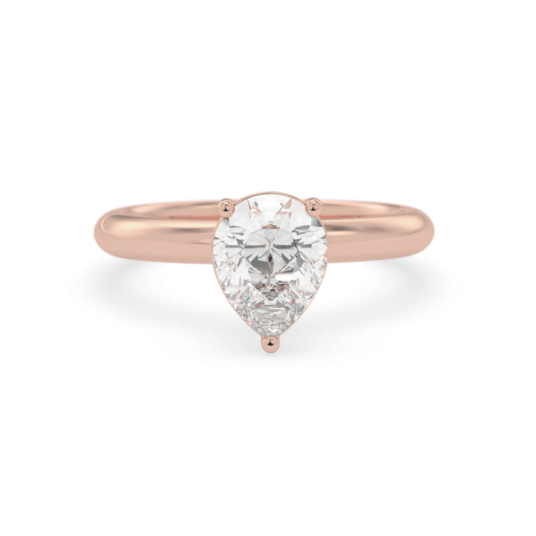 OctaPearl 2 ct Pear Lab Grown Diamond Solitaire Engagement Ring