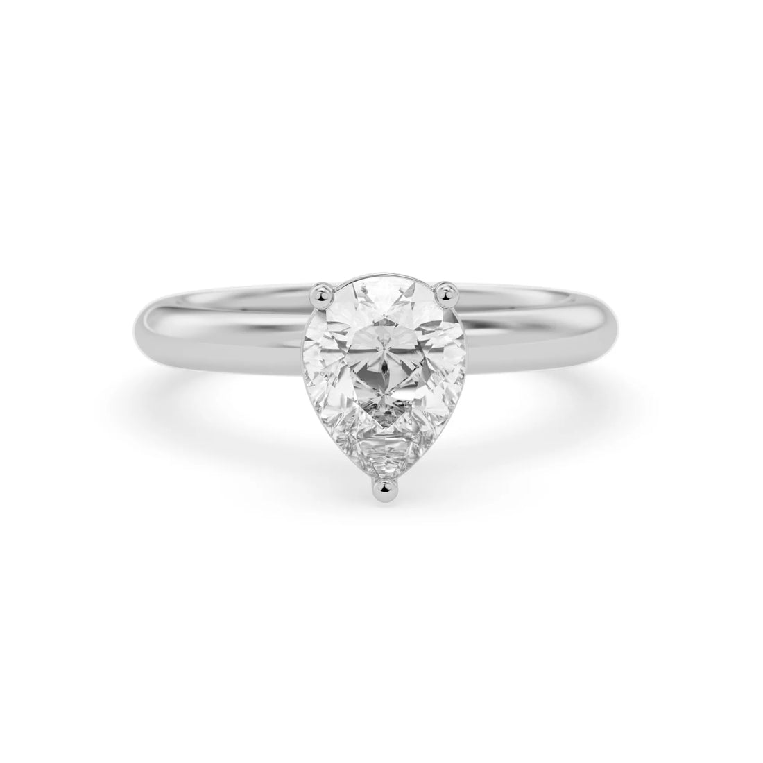 OctaPearl 2 ct Pear Lab Grown Diamond Solitaire Engagement Ring