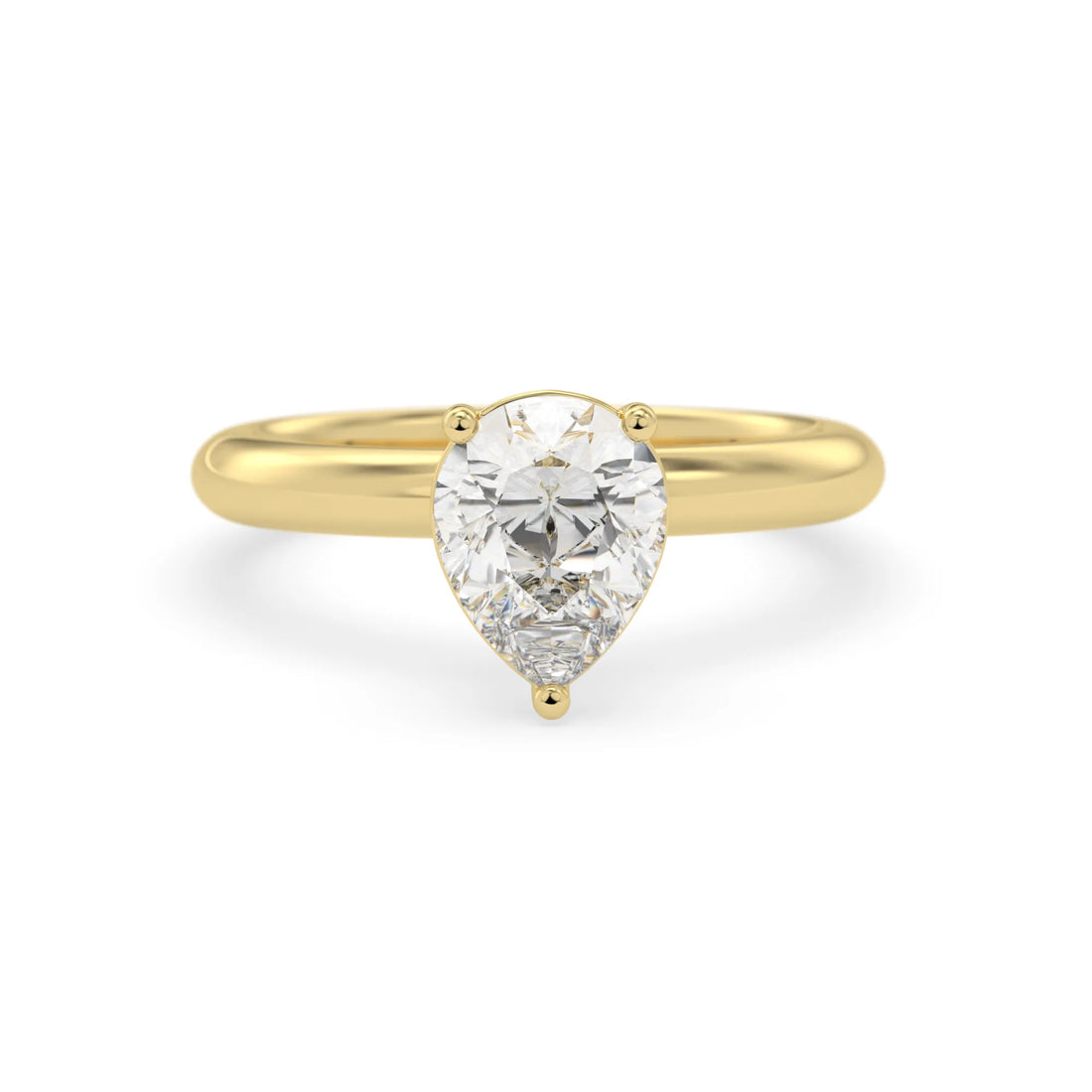 OctaPearl 2 ct Pear Lab Grown Diamond Solitaire Engagement Ring