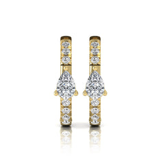 OctaPearl Pear & Round Pavé Lab Grown Diamond Huggie Hoop Earrings - alternate view