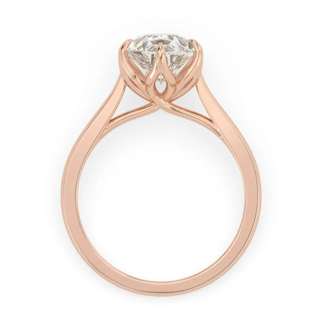 OctaPearl 3 ct Pear Cut Solitaire Lab Grown Diamond Engagement Ring