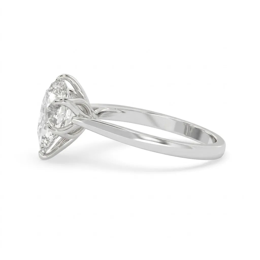 OctaPearl 3 ct Pear Cut Solitaire Lab Grown Diamond Engagement Ring