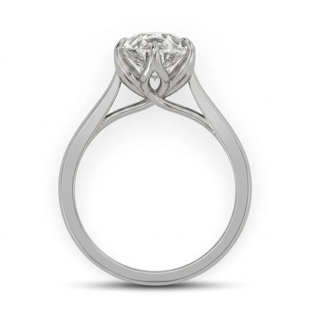OctaPearl 3 ct Pear Cut Solitaire Lab Grown Diamond Engagement Ring