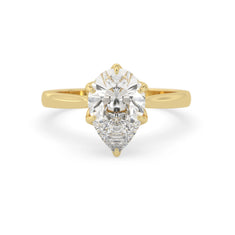 OctaPearl 3 ct Pear Cut Solitaire Lab Grown Diamond Engagement Ring