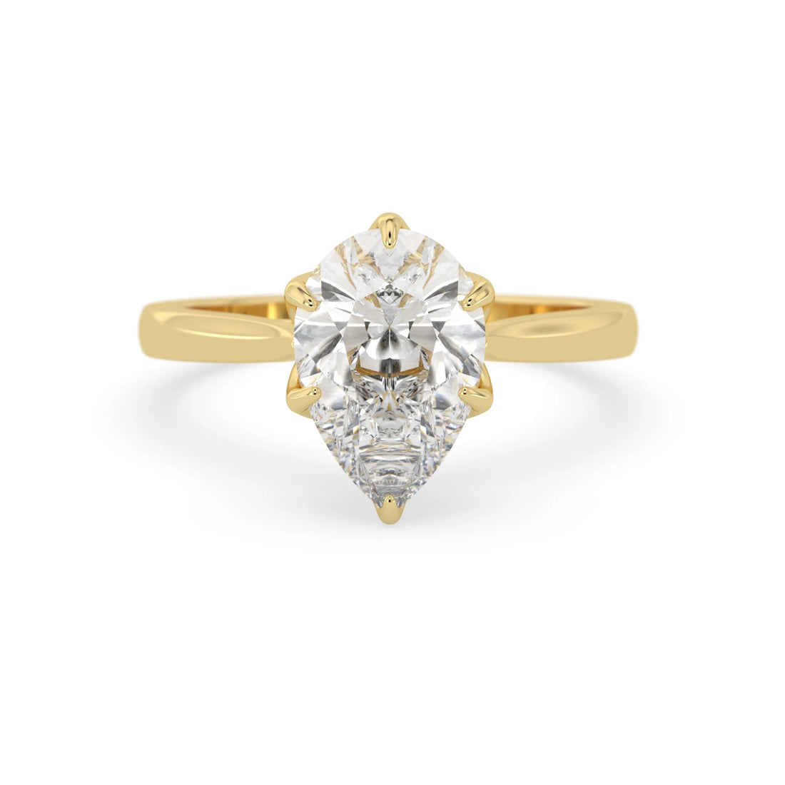 OctaPearl 3 ct Pear Cut Solitaire Lab Grown Diamond Engagement Ring