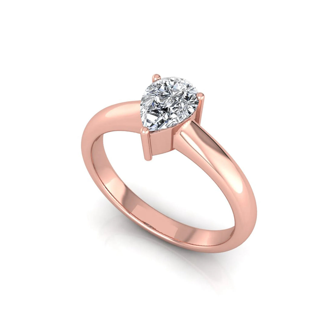 OctaPearl Pear Cut Solitaire Lab Grown Diamond Engagement Ring