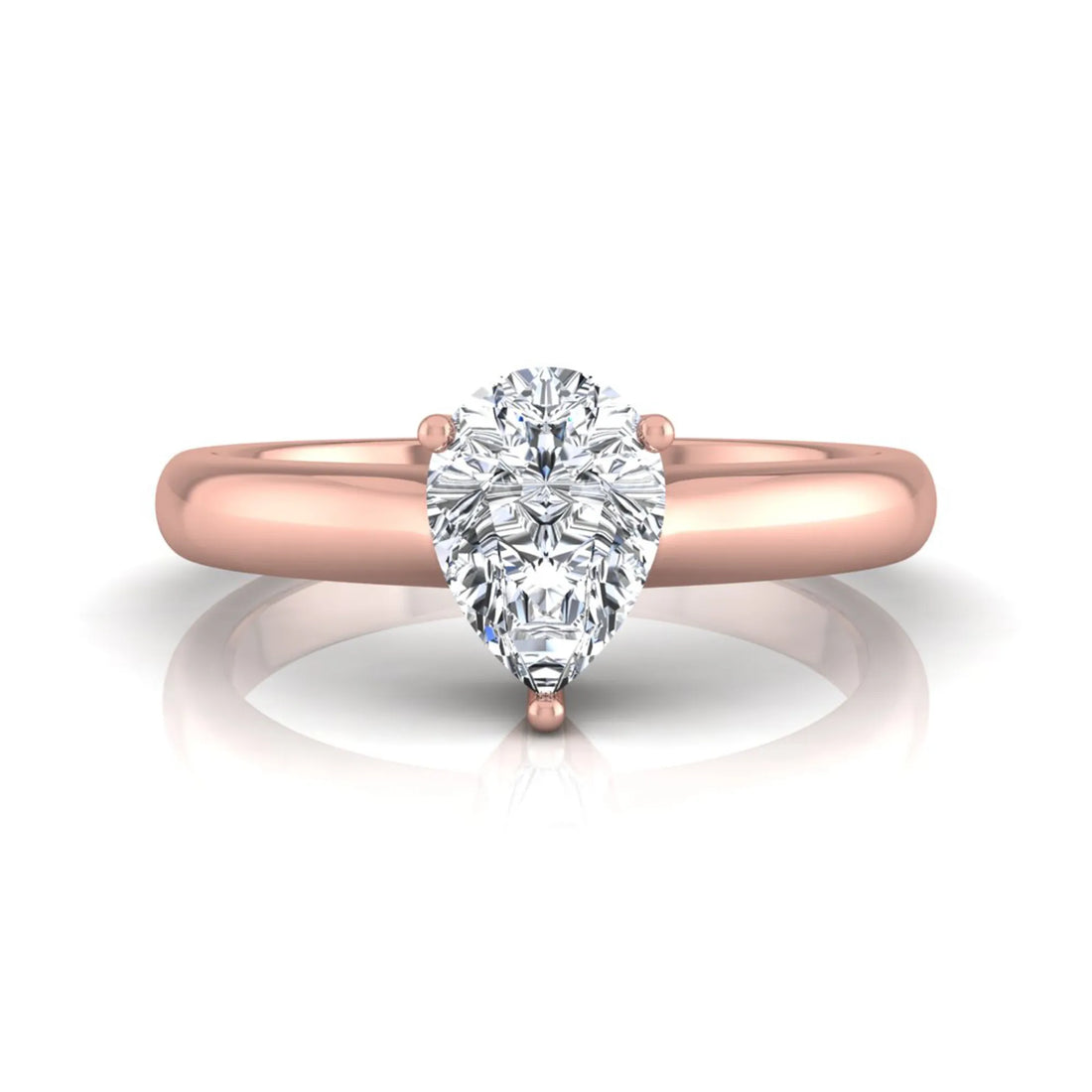 OctaPearl Pear Cut Solitaire Lab Grown Diamond Engagement Ring