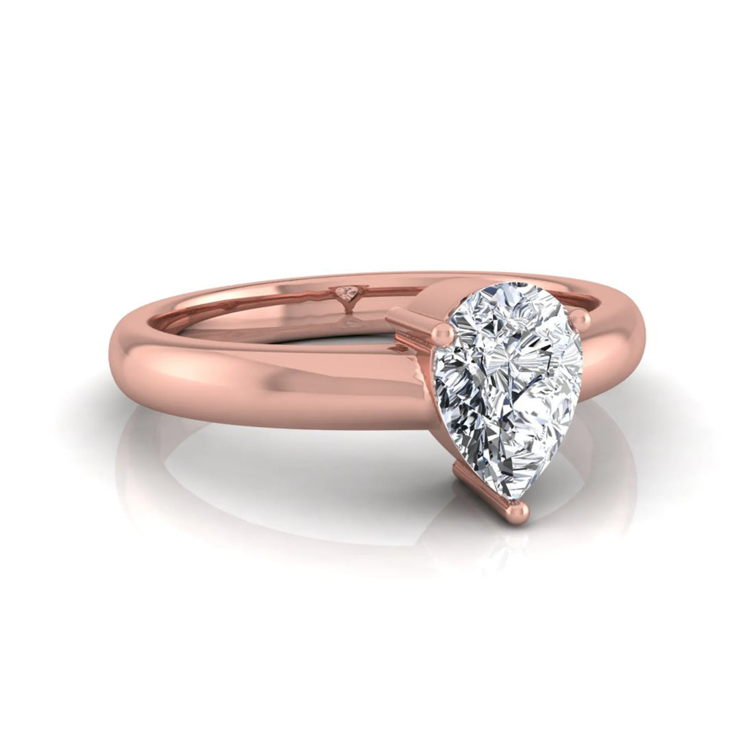 OctaPearl Pear Cut Solitaire Lab Grown Diamond Engagement Ring