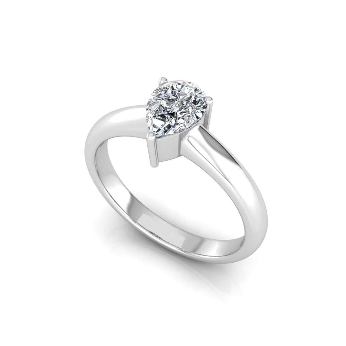 OctaPearl Pear Cut Solitaire Lab Grown Diamond Engagement Ring