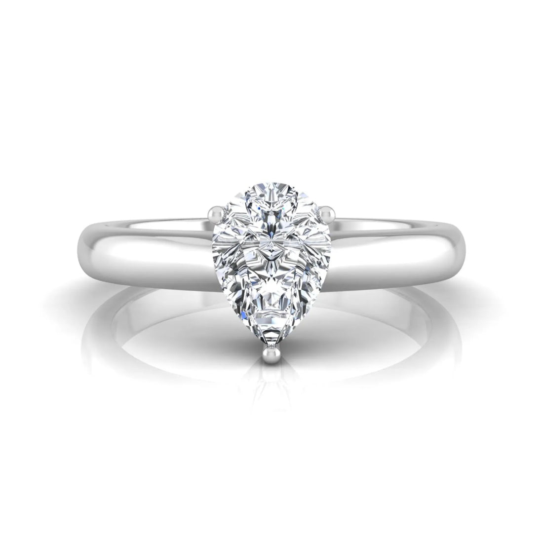 OctaPearl Pear Cut Solitaire Lab Grown Diamond Engagement Ring
