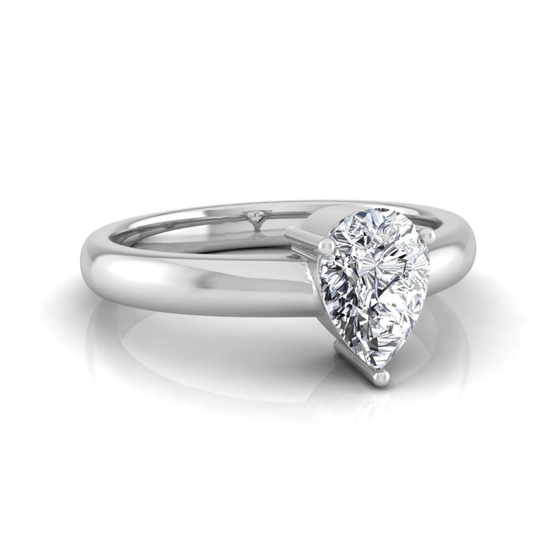 OctaPearl Pear Cut Solitaire Lab Grown Diamond Engagement Ring