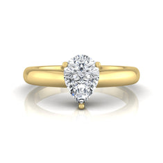 OctaPearl Pear Cut Solitaire Lab Grown Diamond Engagement Ring