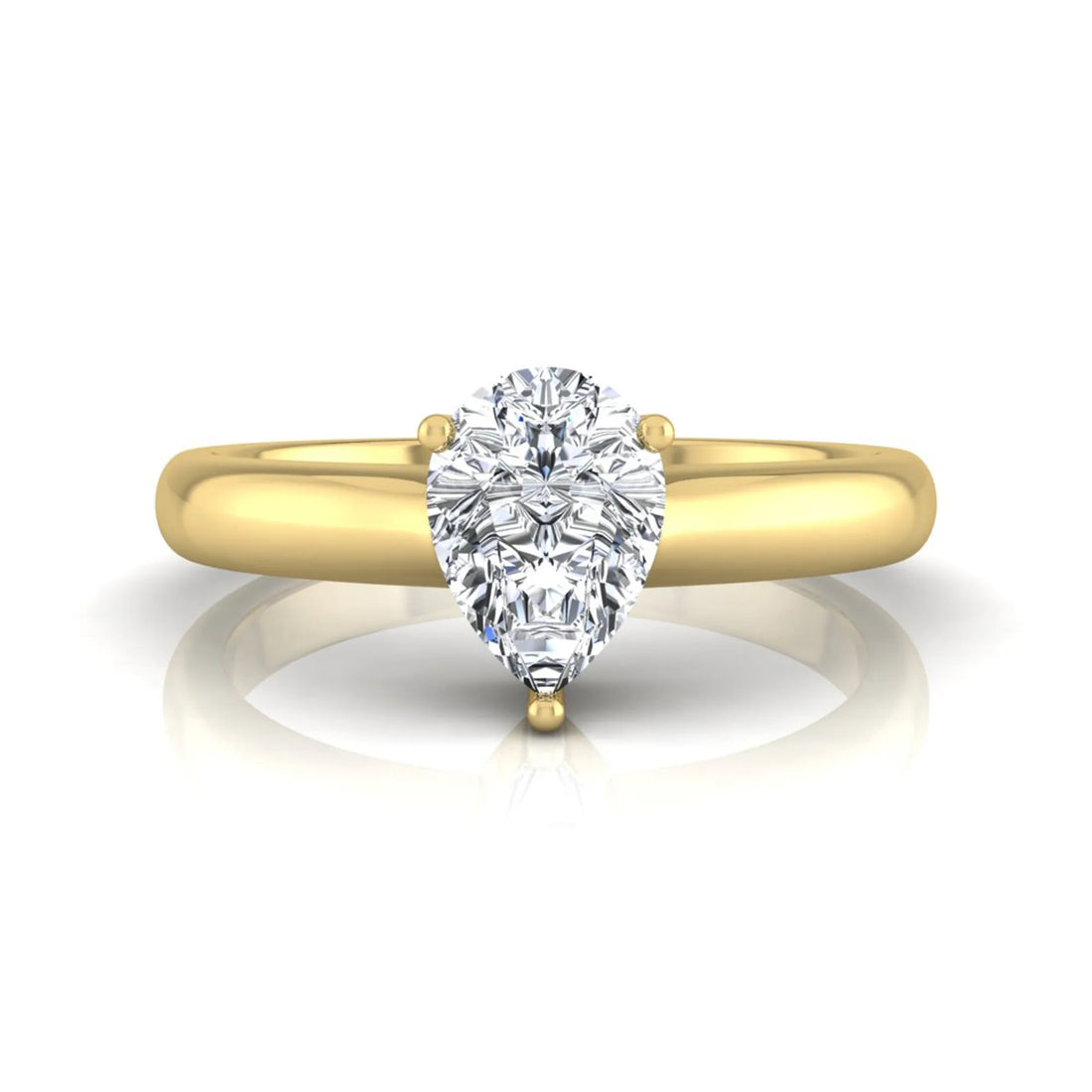 OctaPearl Pear Cut Solitaire Lab Grown Diamond Engagement Ring