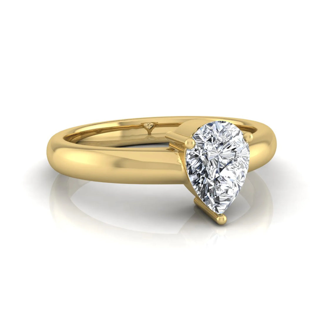 OctaPearl Pear Cut Solitaire Lab Grown Diamond Engagement Ring