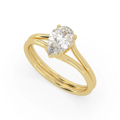 OctaPearl 1.5 ct Pear Lab Grown Diamond Solitaire Split Shank Engagement Ring - alternate view