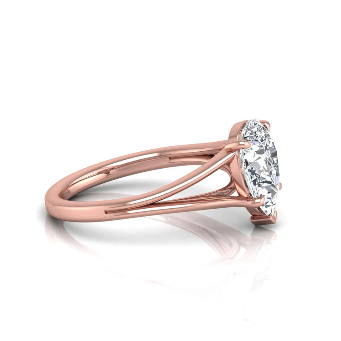 OctaPearl 2 ct Pear Solitaire Split Shank Lab Grown Diamond Engagement Ring