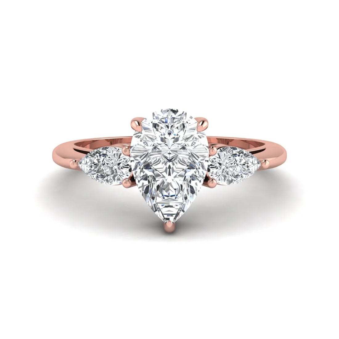OctaPearl 1.5 ct Pear Three Stone Lab Grown Diamond Engagement Ring