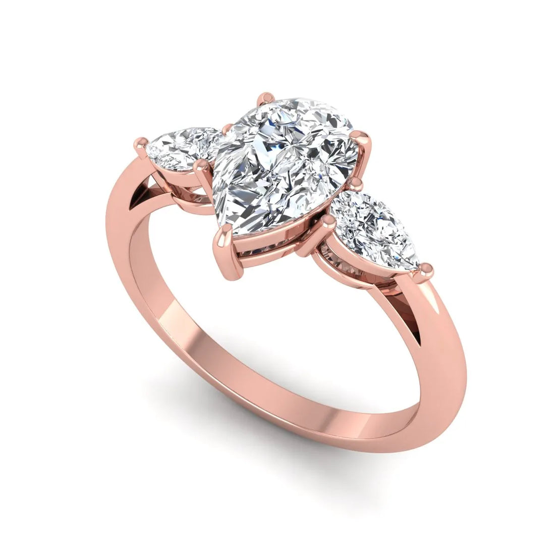 OctaPearl 1.5 ct Pear Three Stone Lab Grown Diamond Engagement Ring