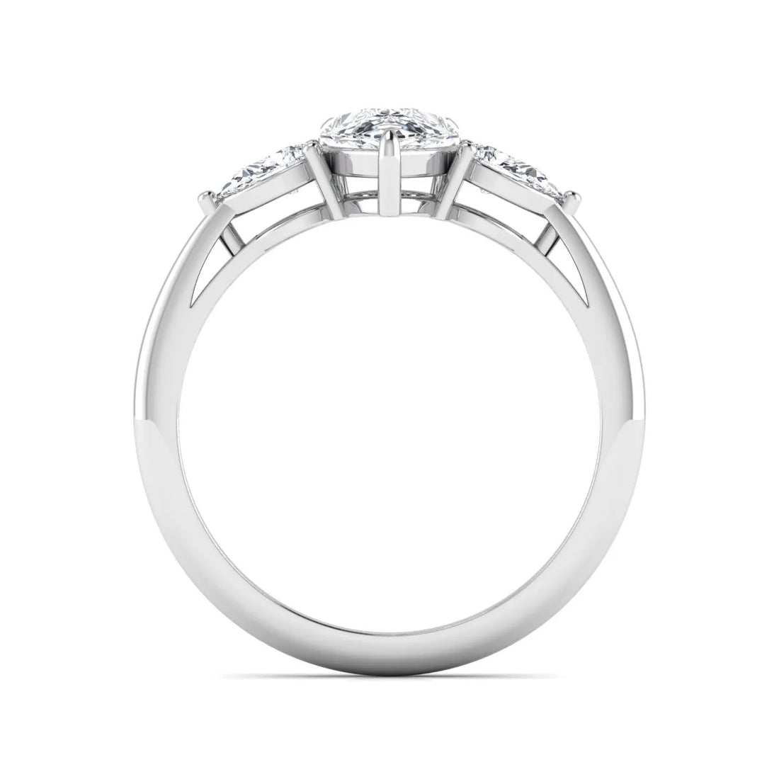 OctaPearl 1.5 ct Pear Three Stone Lab Grown Diamond Engagement Ring